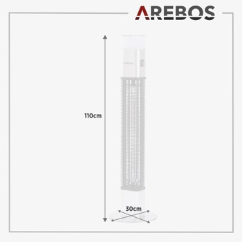 Stojací infračervený ohrievač s LED diódami, 1500 W, strieborný - B