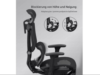 Ergonomická kancelárska stolička C7B-Air-Pro s opierkou na nohy, čierna - B