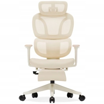 Ergonomická kancelárska stolička BS5W-F2, nosnosť 136 kg, marhuľová - B