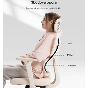 Ergonomická kancelárska stolička BS5W-F2, nosnosť 136 kg, marhuľová - B