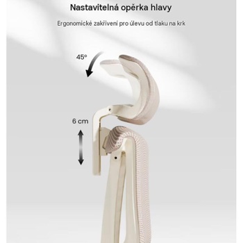 Ergonomická kancelárska stolička C7W-Air, nosnosť až 136 kg, béžová - B
