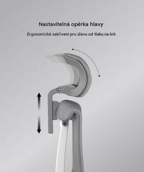Ergonomická kancelárska stolička C7WG-air, 4D podrúčky, šedá - B
