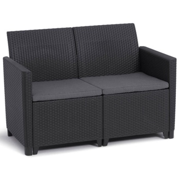 Záhradný set Clara 2, moderné a pohodlné sedenie, čierny - B