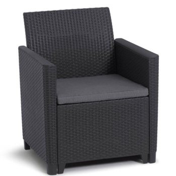 Záhradný set Clara 2, moderné a pohodlné sedenie, čierny - B