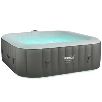 Nafukovací vířivka Tenerife s LED diodami, 2400 W, až pro 6 osob, černo/bílá- B
