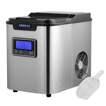 Výrobník ľadu, 2,2 l, 150 W, 3 veľkosti ľadových kociek, strieborný - B