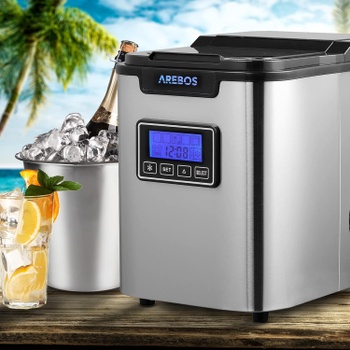 Výrobník ľadu, 2,2 l, 150 W, 3 veľkosti ľadových kociek, strieborný - B