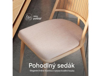 Sada 4 jedálenských stoličiek DC5-Z-EUV2, prírodná - B