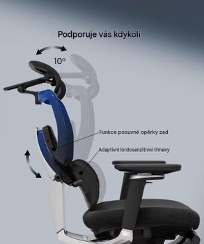 Ergonomická kancelárska stolička C7MOB-F1-EUV2, nosnosť 163 kg, čierna - B