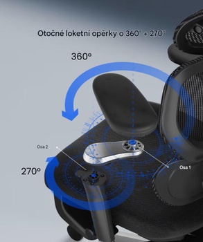 Ergonomická kancelárska stolička C7MOB-F1-EUV2, nosnosť 163 kg, čierna - B