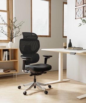 Ergonomická kancelárska stolička C7MOB-F1-EUV2, nosnosť 163 kg, čierna - B