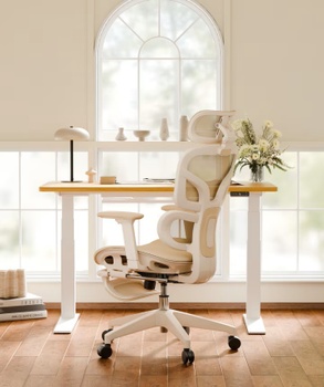 Ergonomická kancelárska stolička BS5W-M2, zo sieťoviny, marhuľa - N