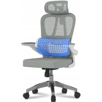 Ergonomická kancelárska stolička OC3W-Lite, s 2D sieťovanou opierkou hlavy, šedá - B