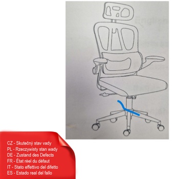 Ergonomická kancelárska stolička OC3W-Lite, s 2D sieťovanou opierkou hlavy, šedá - B