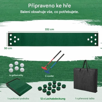 Prenosná golfová sada SP38465, 332 cm, 6 loptičiek a 12 jamiek - B