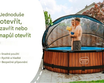 Kryt bazéna s upínacími popruhmi, Ø 300 cm, priehľadný - B