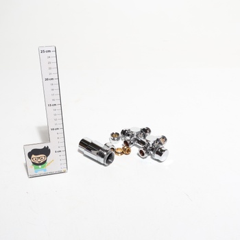 VANCOCO Chrome Multiblock s termostatom, ventilový blok s rozstupom 50 mm, sada ventilových armatúr