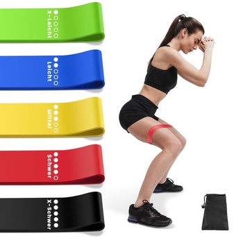 Fitness gumy, odporové gumy: 5 farieb v závislosti od úrovne odporu.