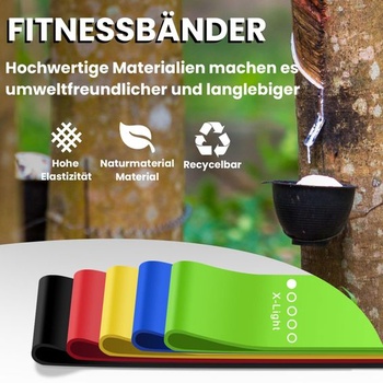 Fitness gumy, odporové gumy: 5 farieb v závislosti od úrovne odporu.