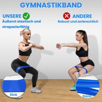 Fitness gumy, odporové gumy: 5 farieb v závislosti od úrovne odporu.