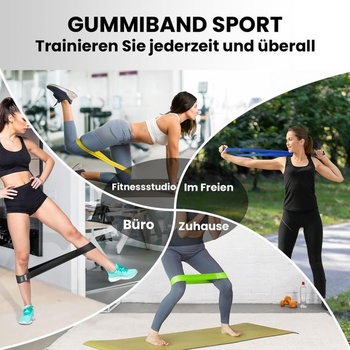 Fitness gumy, odporové gumy: 5 farieb v závislosti od úrovne odporu.