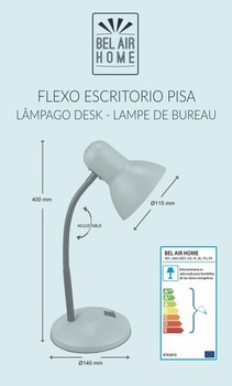 Bel Air Home - Stolná lampa PISA | Nastaviteľné osvetlenie E-27 | Štýlový dizajn | Energeticky