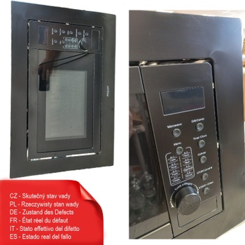 Vstavaná mikrovlnná rúra EMW20-DG-020, 20 l, 800 W, gril 1000 W, čierna - B
