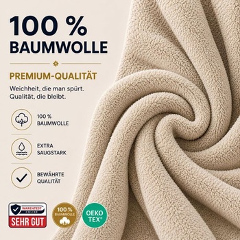 Sada 8 ručníků Komfortec 50x100 cm ze 100% bavlny, béžová. 8 ručníků (50x100 cm)