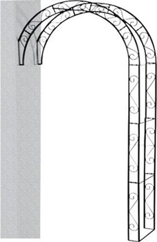 Polooblúk pre popínavé rastliny, 130 x 35 x 245 cm, čierny - B