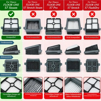 2 kartáčové válce, 4 filtry, náhradní díly pro parní mokro-suchý vysavač Tineco Floor One S7, sada