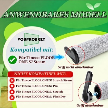 2 kefové valce, 4 filtre, náhradné diely pre parný mokro-suchý vysávač Tineco Floor One S7, sada