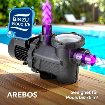 Bazénové filtračné čerpadlo, 800 W, 19 000 l/h, čierne - B