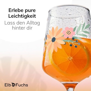 Sklenice na aperitiv ElbFuchs® (2 x 470 ml) série Amber Bloom [NÁPAD NA DÁREK] Vhodné do myčky a