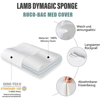 LAMB Výškovo nastaviteľný vankúš z pamäťovej peny, ergonomický vankúš