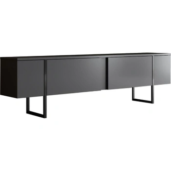 TV stolík, 180 x 30 x 50 cm, kovové nohy, antracitový - B