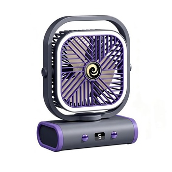 Veľmi tichý stolný ventilátor, 2400 mAh, USB ventilátor, stolný ventilátor, sivý