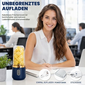 Přenosný mixér Mineup, výrobník smoothie o objemu 400 ml s digitálním displejem, přenosný