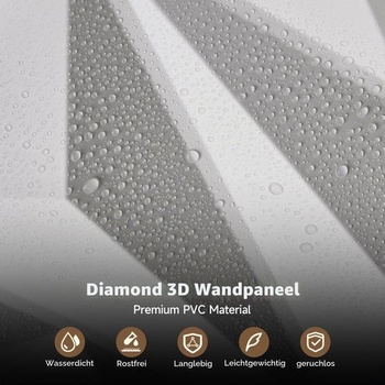 INMOZATA 33 kusů 3D nástěnné panely PVC diamantové nástěnné panely dekorativní obklady stěn