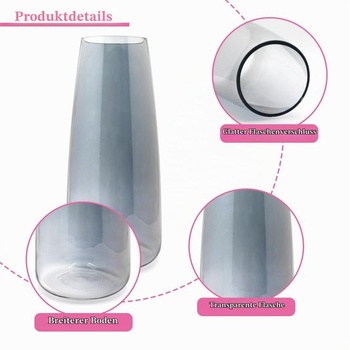 Sklenená váza na kvety, číra sklenená váza Ins Moderne, výška 22 cm, sklenená váza na dekoráciu