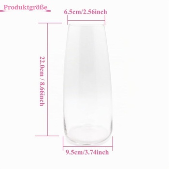Sklenená váza na kvety, číra sklenená váza Ins Moderne, výška 22 cm, sklenená váza na dekoráciu