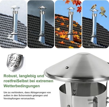 Kryt komína z nerezovej ocele, kryt otvoru komína 180 mm, krytka proti dažďu, vodotesný kryt komína,