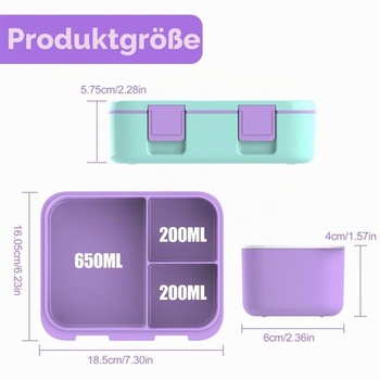 Olovrantové boxy, bento olovrantové boxy, nádoby na potraviny s viacerými priehradkami pre chlapcov, dievčatá,