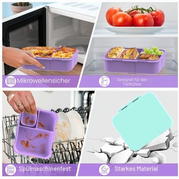 Olovrantové boxy, bento olovrantové boxy, nádoby na potraviny s viacerými priehradkami pre chlapcov, dievčatá,
