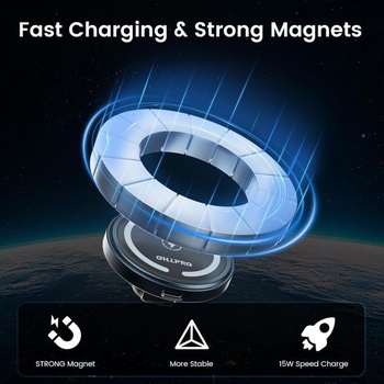Držák telefonu do auta OHLPRO MagSafe s CD slotem, magnetický držák do auta s rychlonabíjením 15 W,