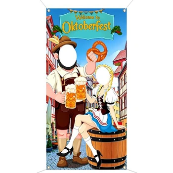 Sada dekorací na Oktoberfest - banner s fotografickými…