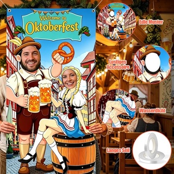Sada dekorací na Oktoberfest - banner s fotografickými požadavky 180 x 90 cm