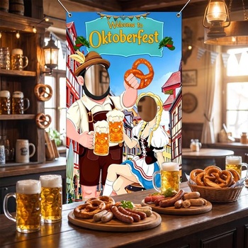 Sada dekorací na Oktoberfest - banner s fotografickými požadavky 180 x 90 cm