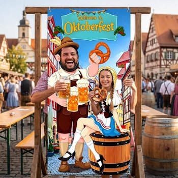 Sada dekorací na Oktoberfest - banner s fotografickými požadavky 180 x 90 cm