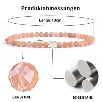 Dámský náramek s korálky RUBY, korálky 4 mm a náramky z nerezové oceli pozlacené 18K zlatem ve