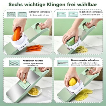 Magnetický krájač zeleniny, nerezový krájač na julienne, strúhadlo na zeleninu s 3 tvarmi,